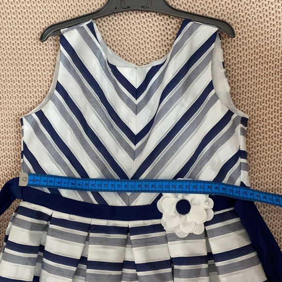 Jona Michelle Girls' Party Dress Blue/Stripes - Picture 5 of 10